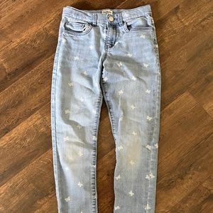 OshKosh B'gosh Girls Butterfly Patterned Denim Jeans Size 10